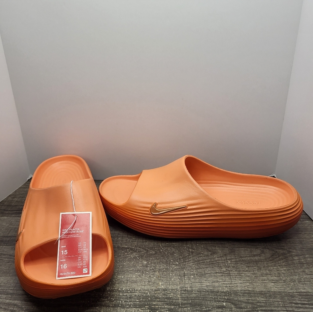 Nike ReactX Rejuven8 Slides Shoes Marakesh Orange HV4479-800 New Men Size 15 New